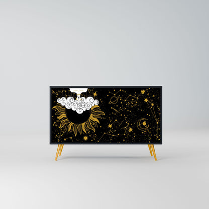 Credenza STELLAR CONSTELLATIONS a 2 ante in finitura nera