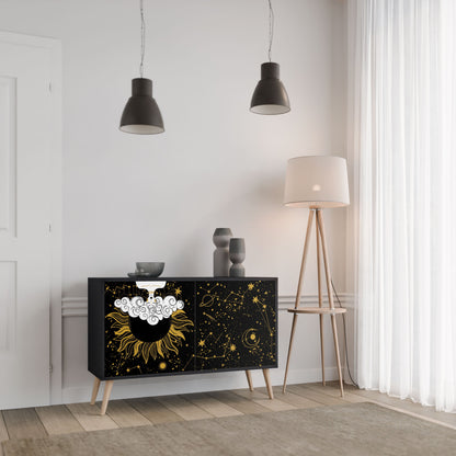 Credenza STELLAR CONSTELLATIONS a 2 ante in finitura nera