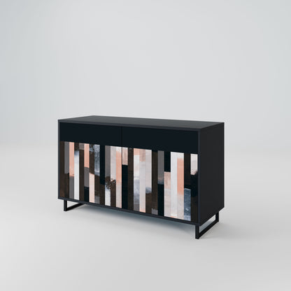 Credenza COLLAGE OF RECTANGLES a 2 ante in finitura nera