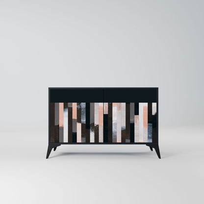 Credenza COLLAGE OF RECTANGLES a 2 ante in finitura nera