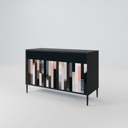 Credenza COLLAGE OF RECTANGLES a 2 ante in finitura nera
