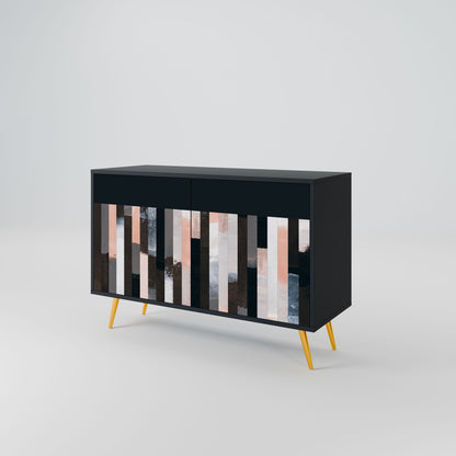 Credenza COLLAGE OF RECTANGLES a 2 ante in finitura nera
