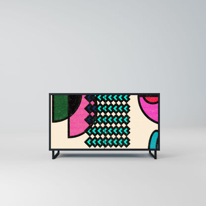 Credenza GEOMETRIC RHAPSODY a 2 ante in finitura nera
