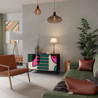 Credenza GEOMETRIC RHAPSODY a 2 ante in finitura nera