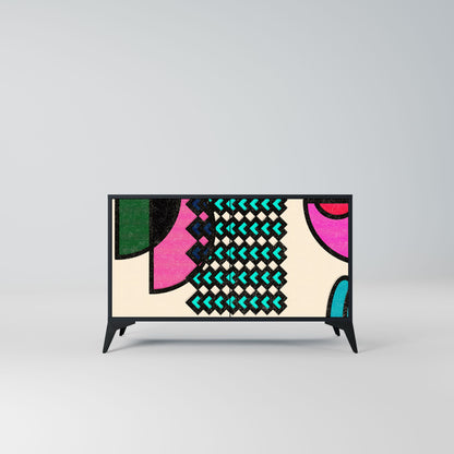 Credenza GEOMETRIC RHAPSODY a 2 ante in finitura nera