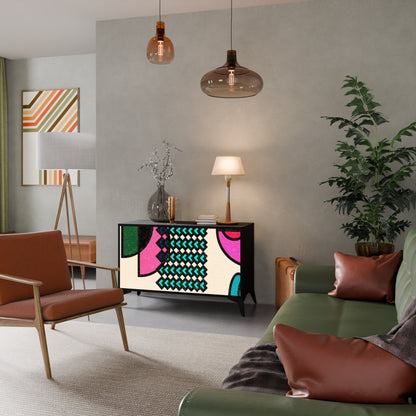 Credenza GEOMETRIC RHAPSODY a 2 ante in finitura nera