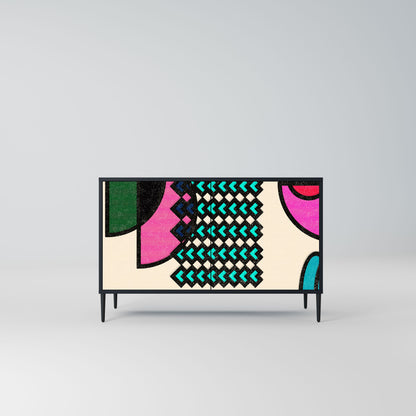 Credenza GEOMETRIC RHAPSODY a 2 ante in finitura nera