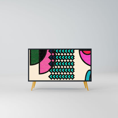 Credenza GEOMETRIC RHAPSODY a 2 ante in finitura nera