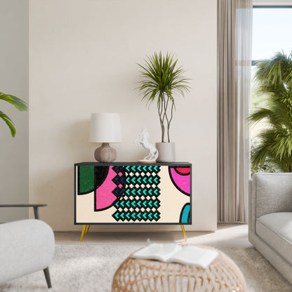 Credenza GEOMETRIC RHAPSODY a 2 ante in finitura nera