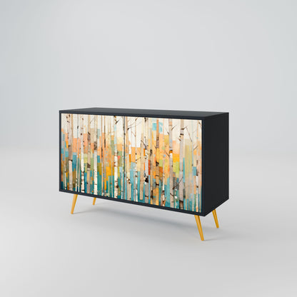 Credenza BIRCH KALEIDOSCOPE a 2 ante in finitura nera