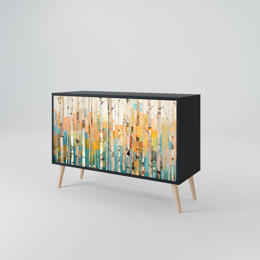 Credenza BIRCH KALEIDOSCOPE a 2 ante in finitura nera