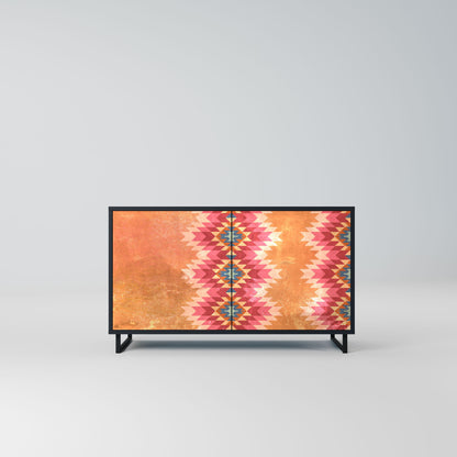 INDIAN FOLK 2-Door Sideboard in Black Finish