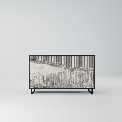 GRAIN LINES 2-Door Sideboard in Black Finish