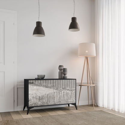 GRAIN LINES 2-Door Sideboard in Black Finish