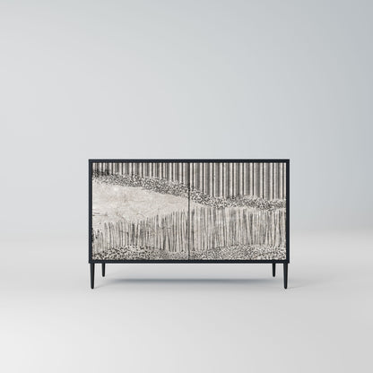 GRAIN LINES 2-Door Sideboard in Black Finish