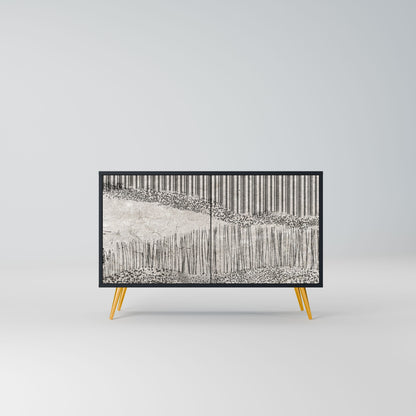 GRAIN LINES 2-Door Sideboard in Black Finish
