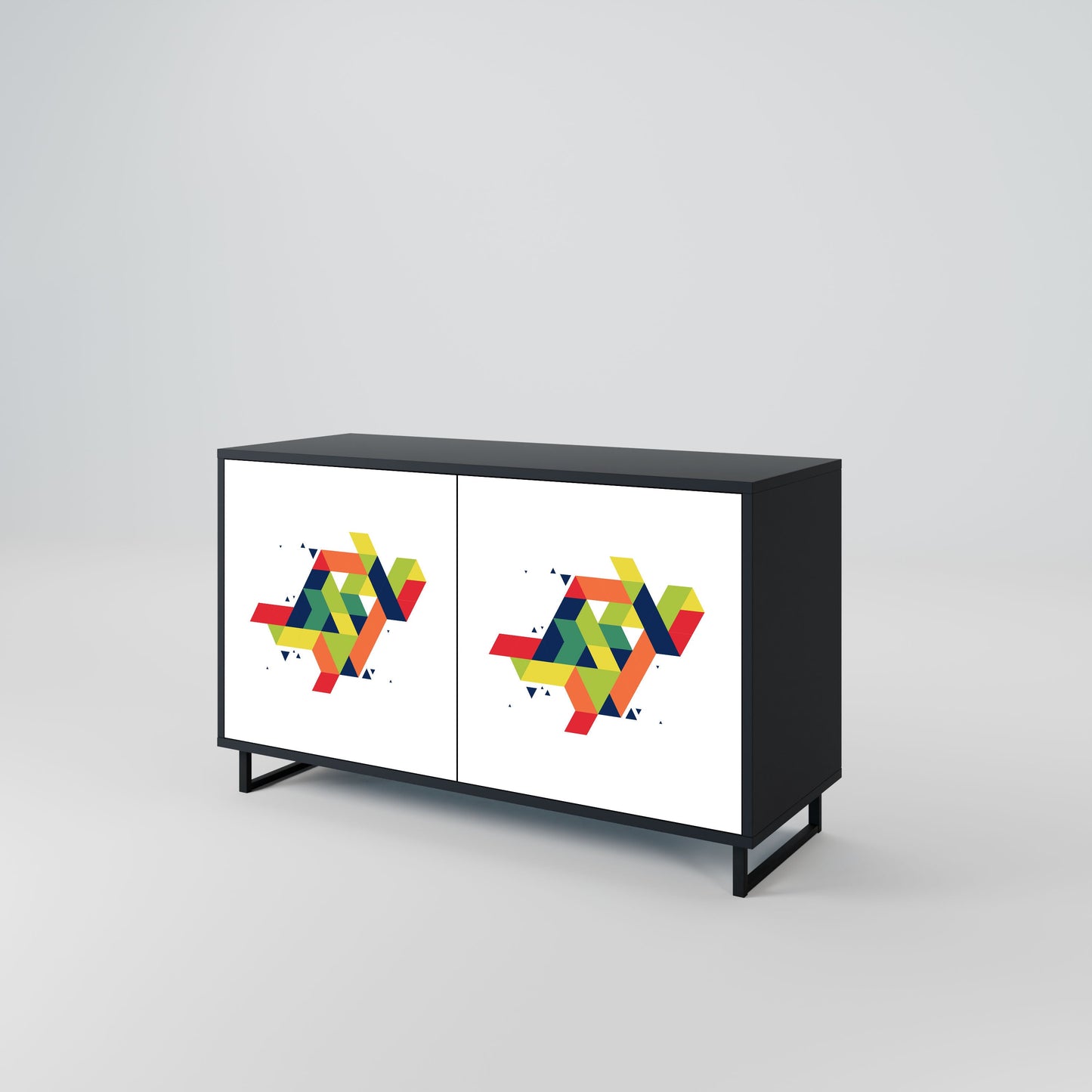 Credenza FUTURE SIGN a 2 ante in finitura nera
