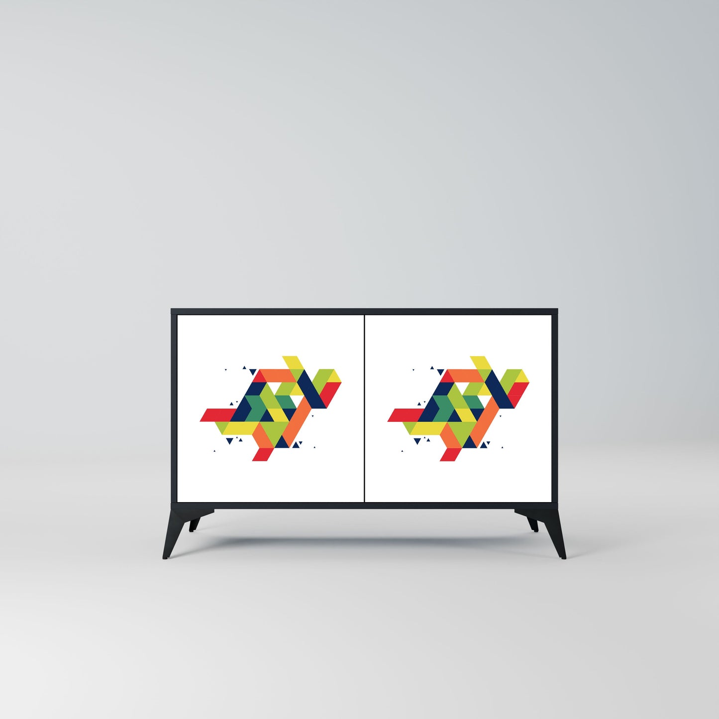 Credenza FUTURE SIGN a 2 ante in finitura nera