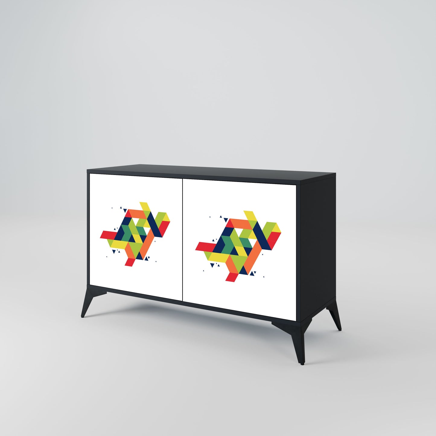 Credenza FUTURE SIGN a 2 ante in finitura nera