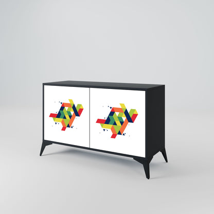 Credenza FUTURE SIGN a 2 ante in finitura nera