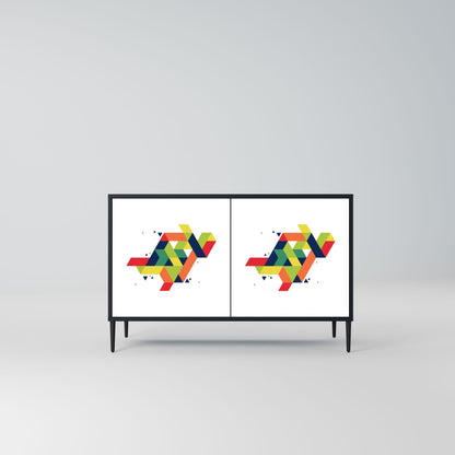 Credenza FUTURE SIGN a 2 ante in finitura nera