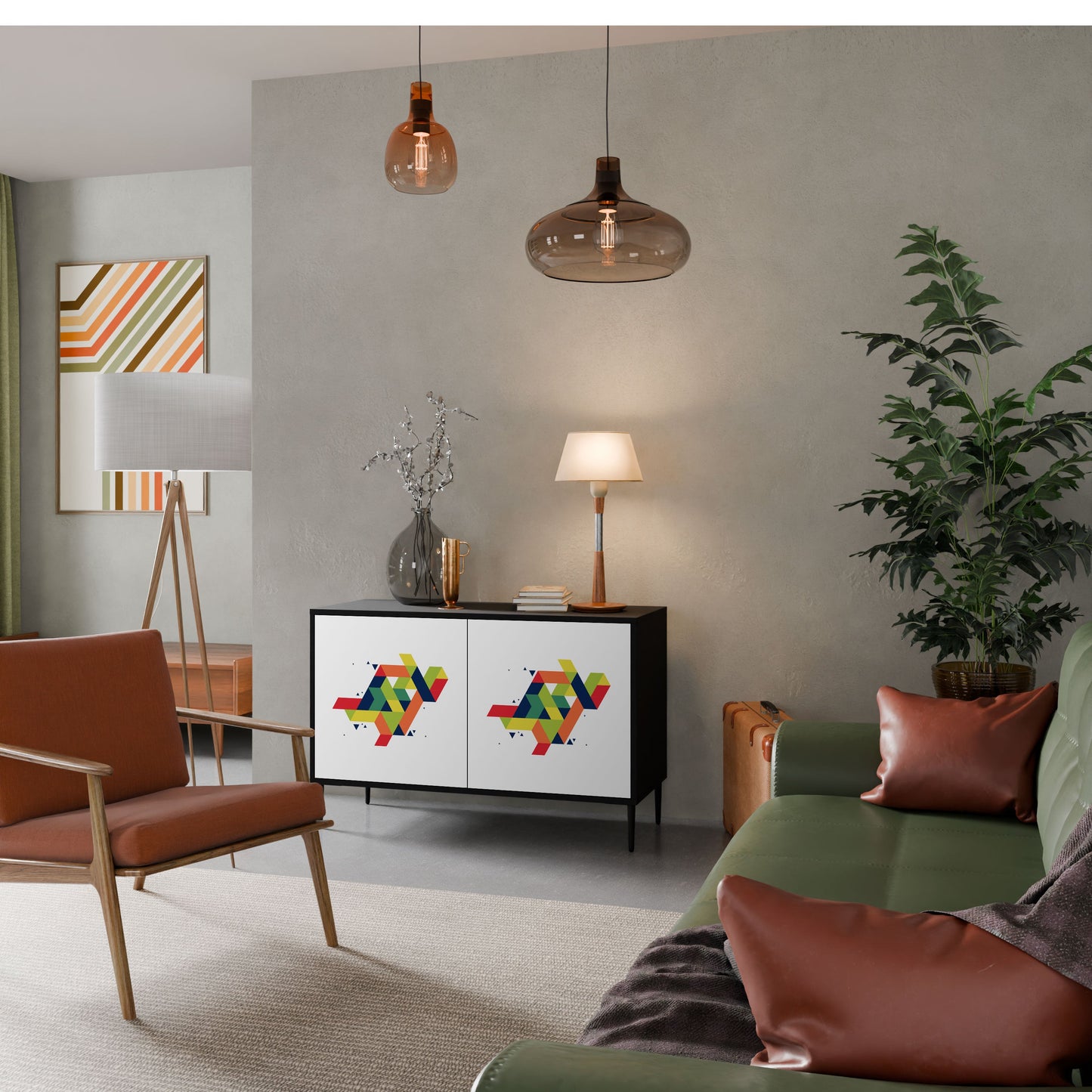 Credenza FUTURE SIGN a 2 ante in finitura nera