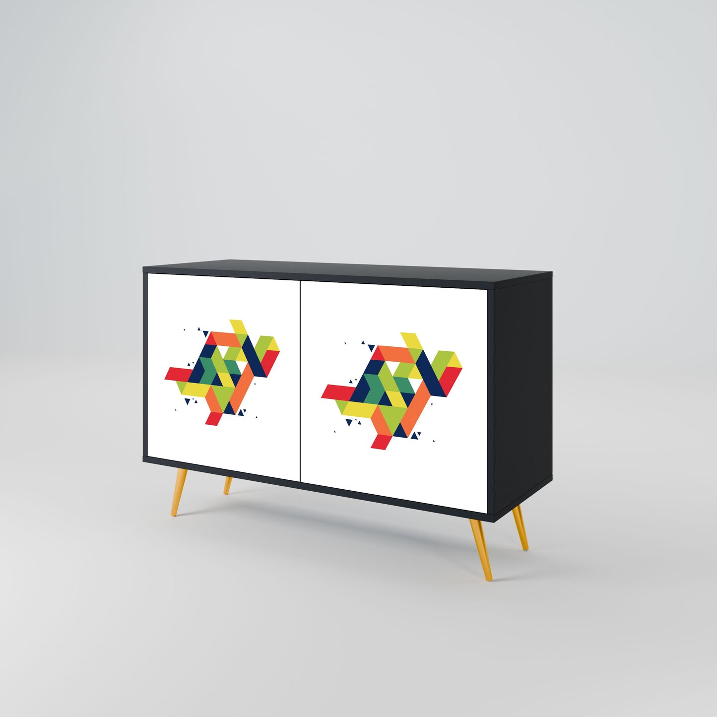 Credenza FUTURE SIGN a 2 ante in finitura nera