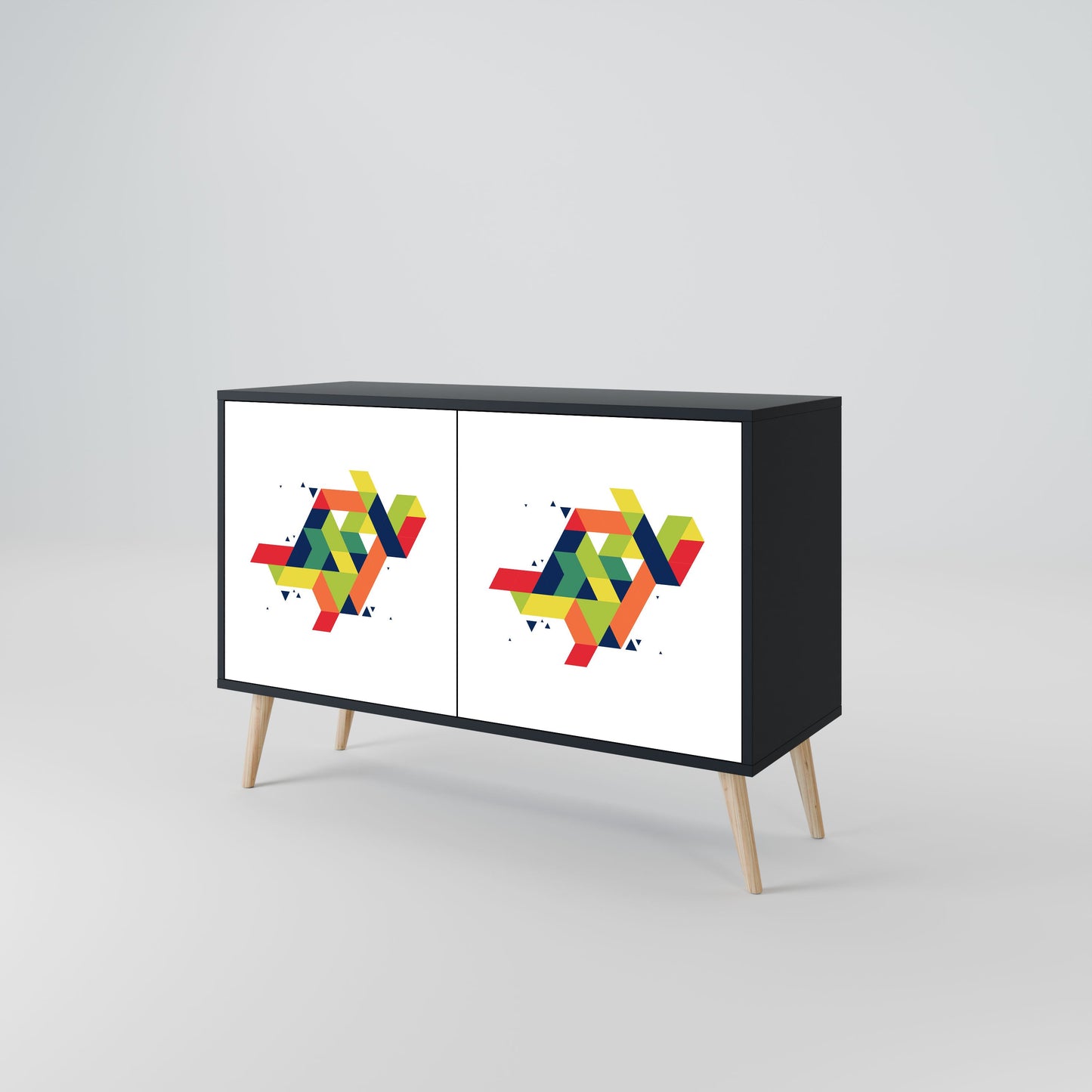 Credenza FUTURE SIGN a 2 ante in finitura nera