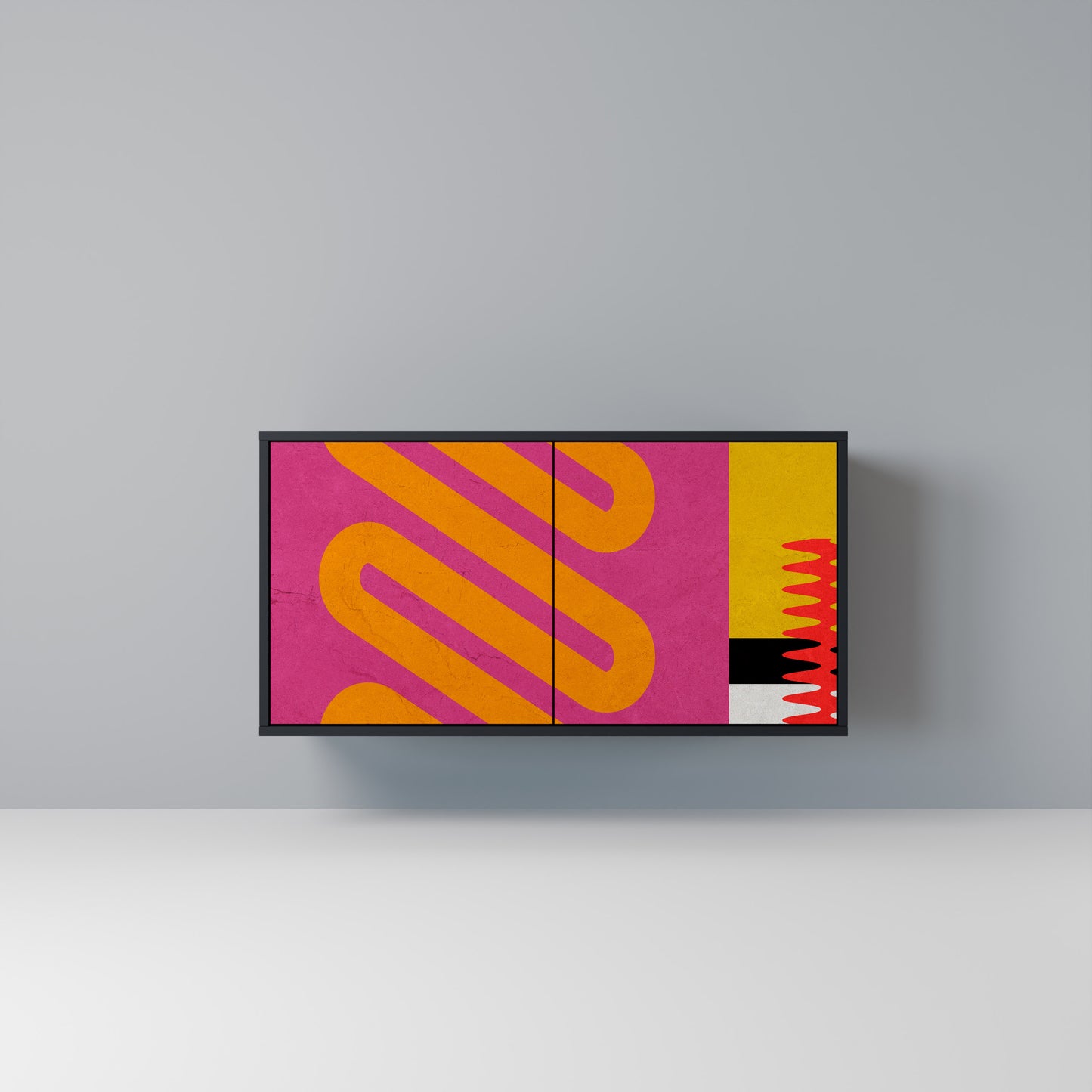 VIVID ART Madia a 2 Ante in Finitura Nera