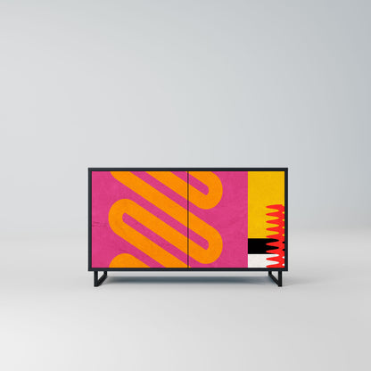 VIVID ART 2-Door Sideboard in Black Finish