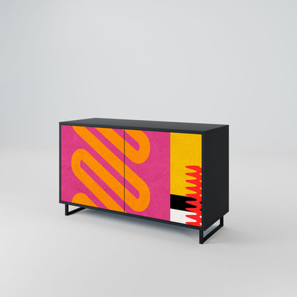 VIVID ART 2-Door Sideboard in Black Finish