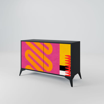 VIVID ART 2-Door Sideboard in Black Finish