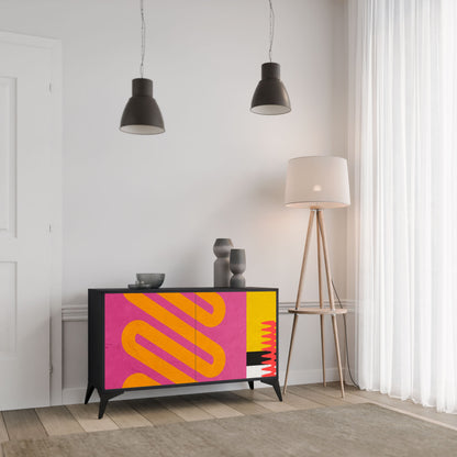 VIVID ART 2-Door Sideboard in Black Finish
