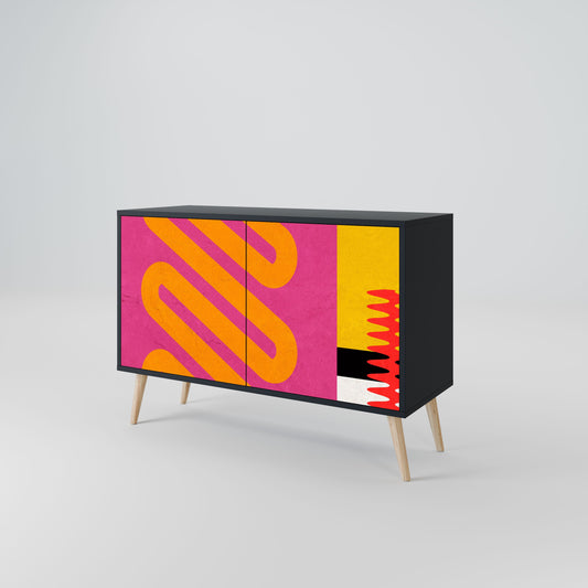 Credenza VIVID ART a 2 ante in finitura nera