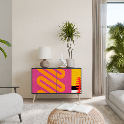 VIVID ART 2-Door Sideboard in Black Finish