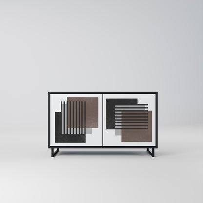 Credenza a 2 ante SHADOW SYNCHRONY in finitura nera