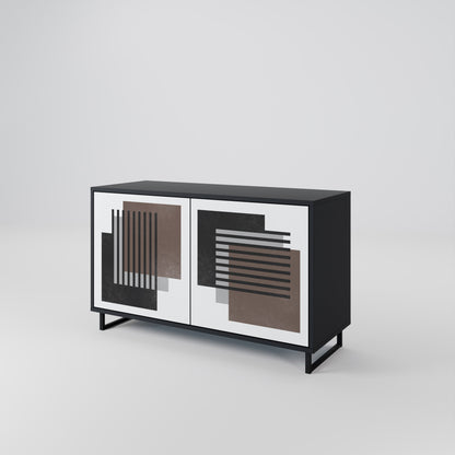 Credenza a 2 ante SHADOW SYNCHRONY in finitura nera