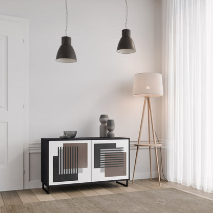 Credenza a 2 ante SHADOW SYNCHRONY in finitura nera