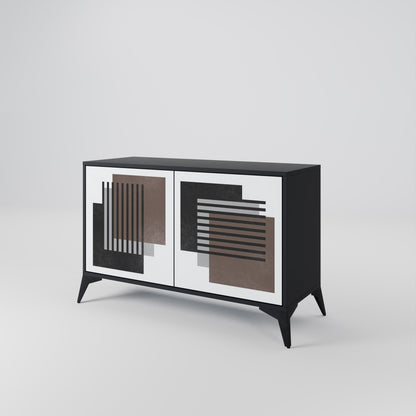 Credenza a 2 ante SHADOW SYNCHRONY in finitura nera