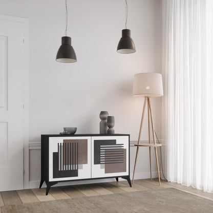 Credenza a 2 ante SHADOW SYNCHRONY in finitura nera