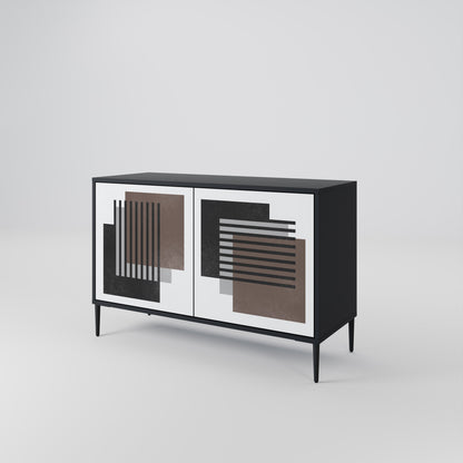 Credenza a 2 ante SHADOW SYNCHRONY in finitura nera