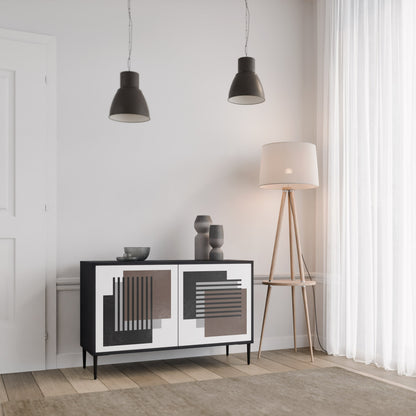 Credenza a 2 ante SHADOW SYNCHRONY in finitura nera