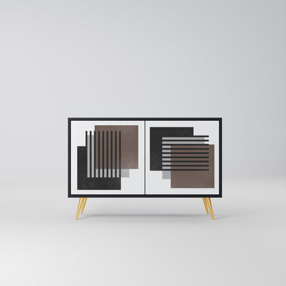 Credenza a 2 ante SHADOW SYNCHRONY in finitura nera