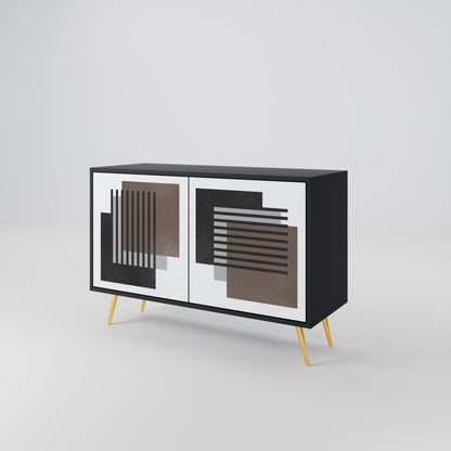 Credenza a 2 ante SHADOW SYNCHRONY in finitura nera