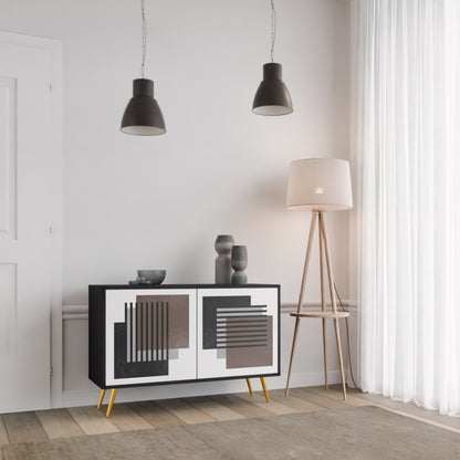 Credenza a 2 ante SHADOW SYNCHRONY in finitura nera