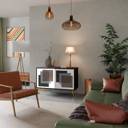 Credenza a 2 ante SHADOW SYNCHRONY in finitura nera