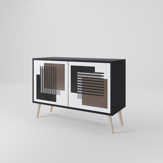 Credenza a 2 ante SHADOW SYNCHRONY in finitura nera