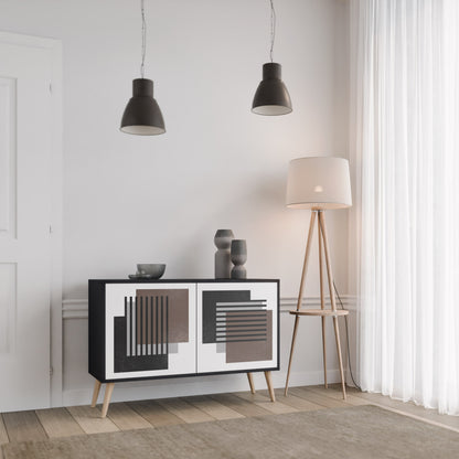 Credenza a 2 ante SHADOW SYNCHRONY in finitura nera