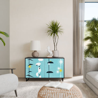 Credenza a 2 ante PATHS TO HAPPINESS in finitura nera