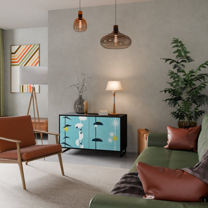 Credenza a 2 ante PATHS TO HAPPINESS in finitura nera